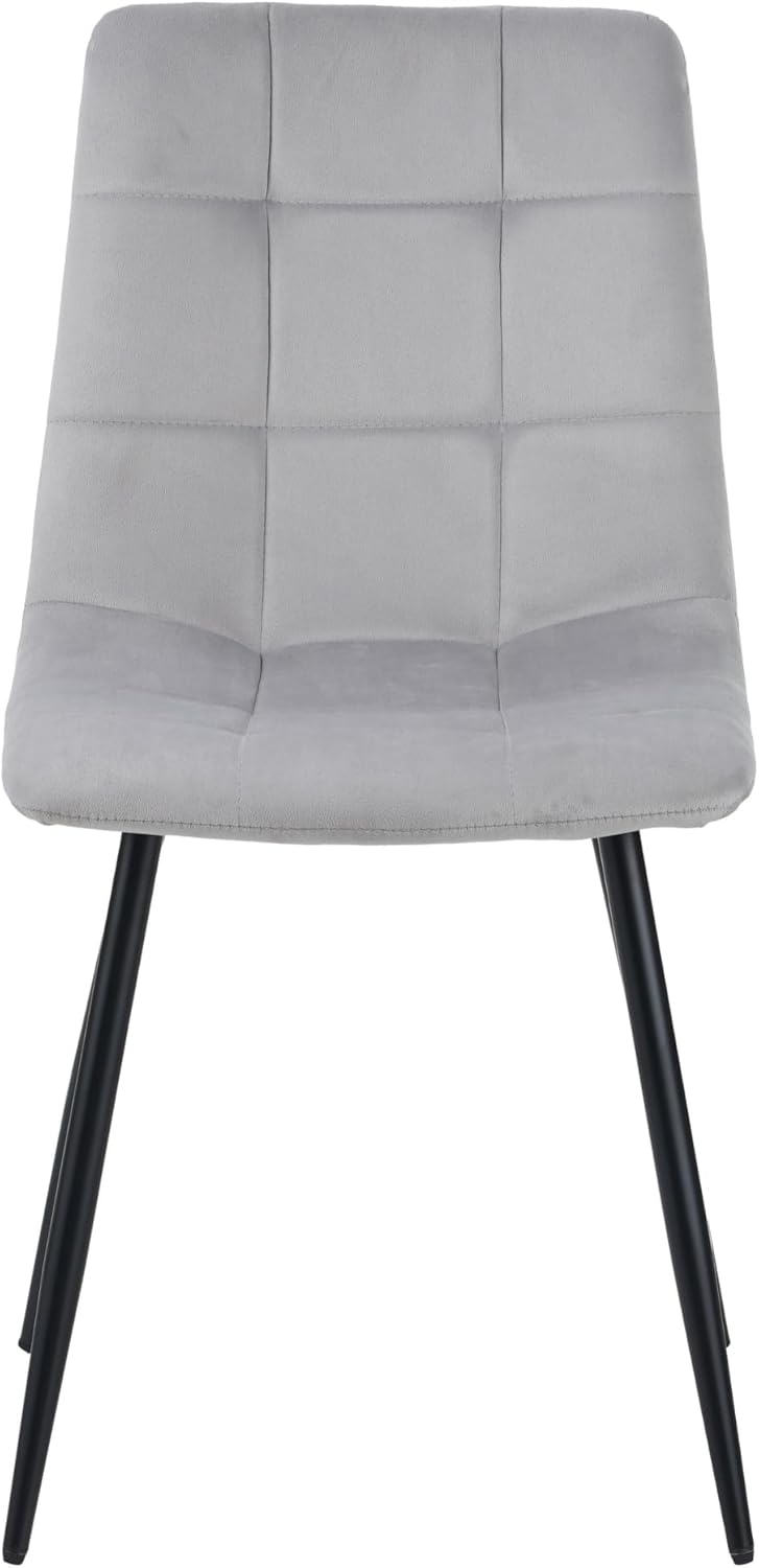 Albatros Esszimmerstuhl Bora mit Samt Bezug, 4er Set Grau, stilvolles Vintage Design, belastbar mit 110Kg, Polsterstuhl - Moderner Küchenstuhl, Stuhl Esszimmer oder Esstisch Stuhl