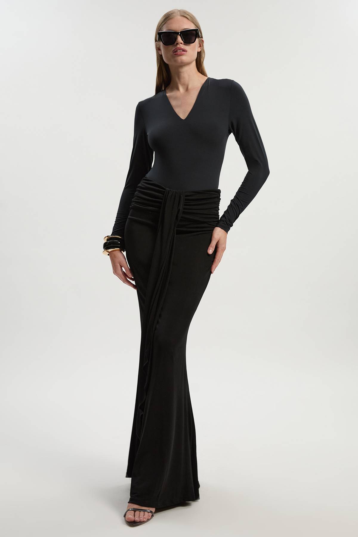 KarenMillen Jupe Maxi en Jersey Crêpe Stretch Premium Coupe Tall