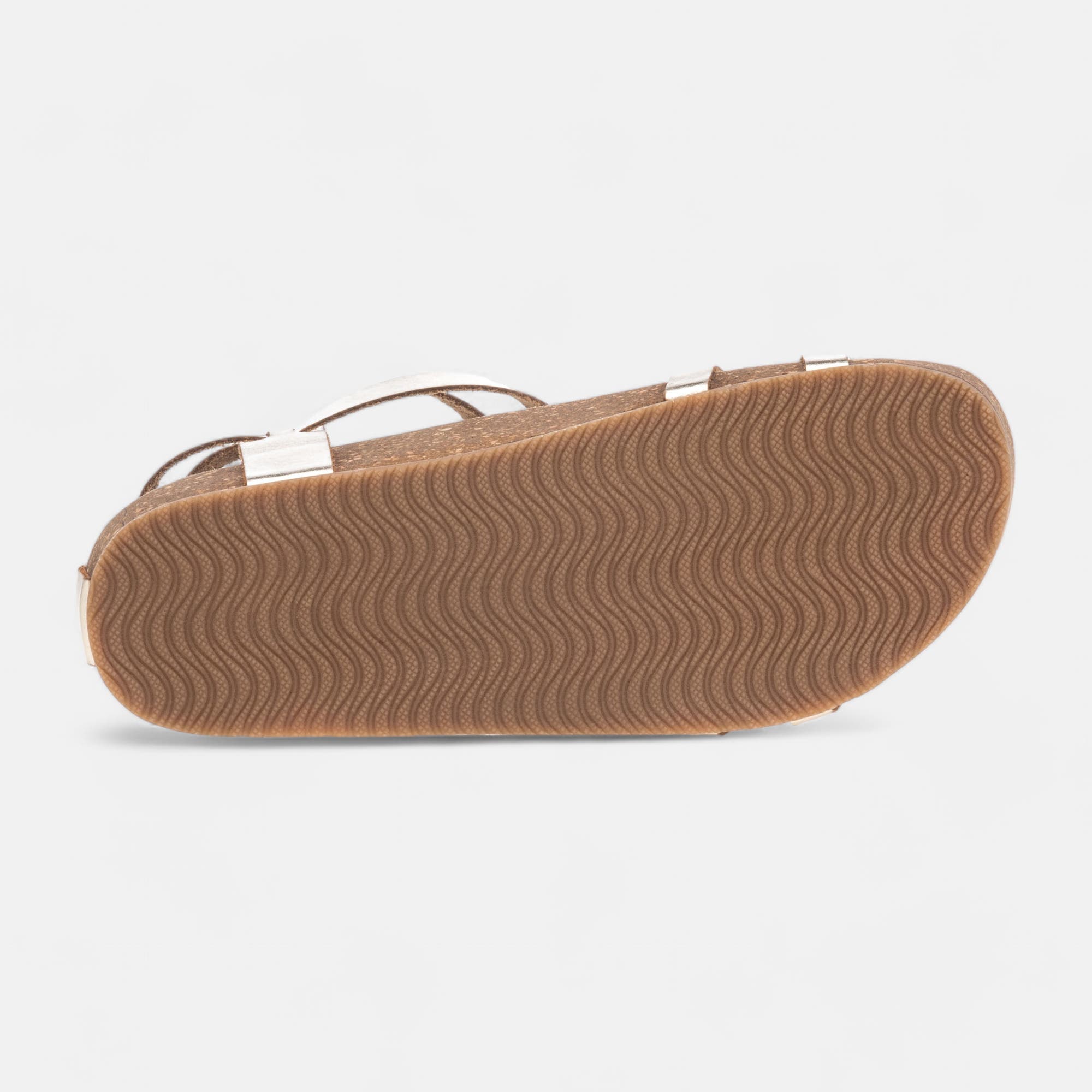 Mules semelle liège Femme en cuir or