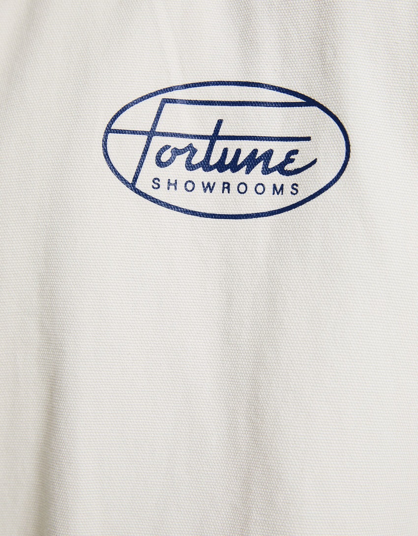Camisa de algodão de manga curta com estampa