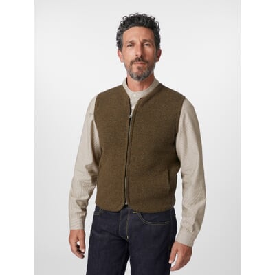Herren-Strickweste, Olivmelange