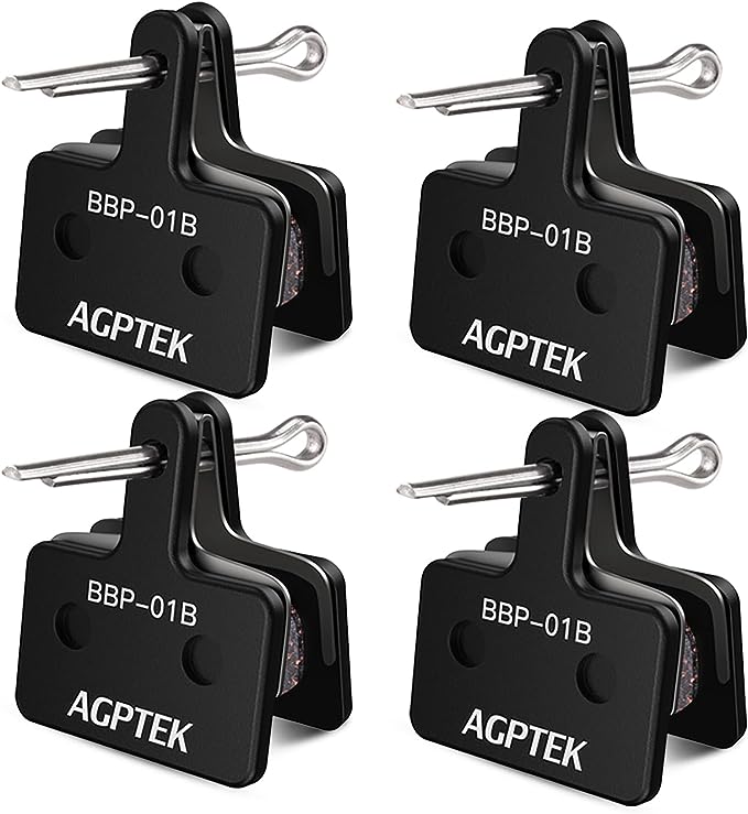 AGPTEK Bike Brake Pads, High-Performance Brake Pads, Disc Brake Pads & Spring (Semi-Metallic) for Mountain Bike Disc Brakes,Bike Pads Compatible with TRP Tektro Shimano Deore Br