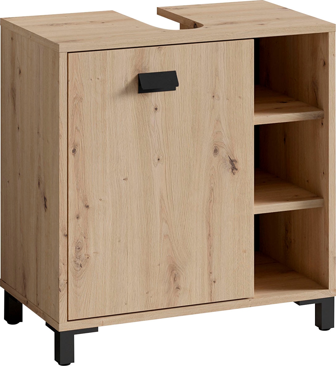 byLIVING Waschbeckenunterschrank »Wellness« 1 Stk. tlg. 60cm Waschbeckenunterschrank mit Metallgriff und viel Stauraum.