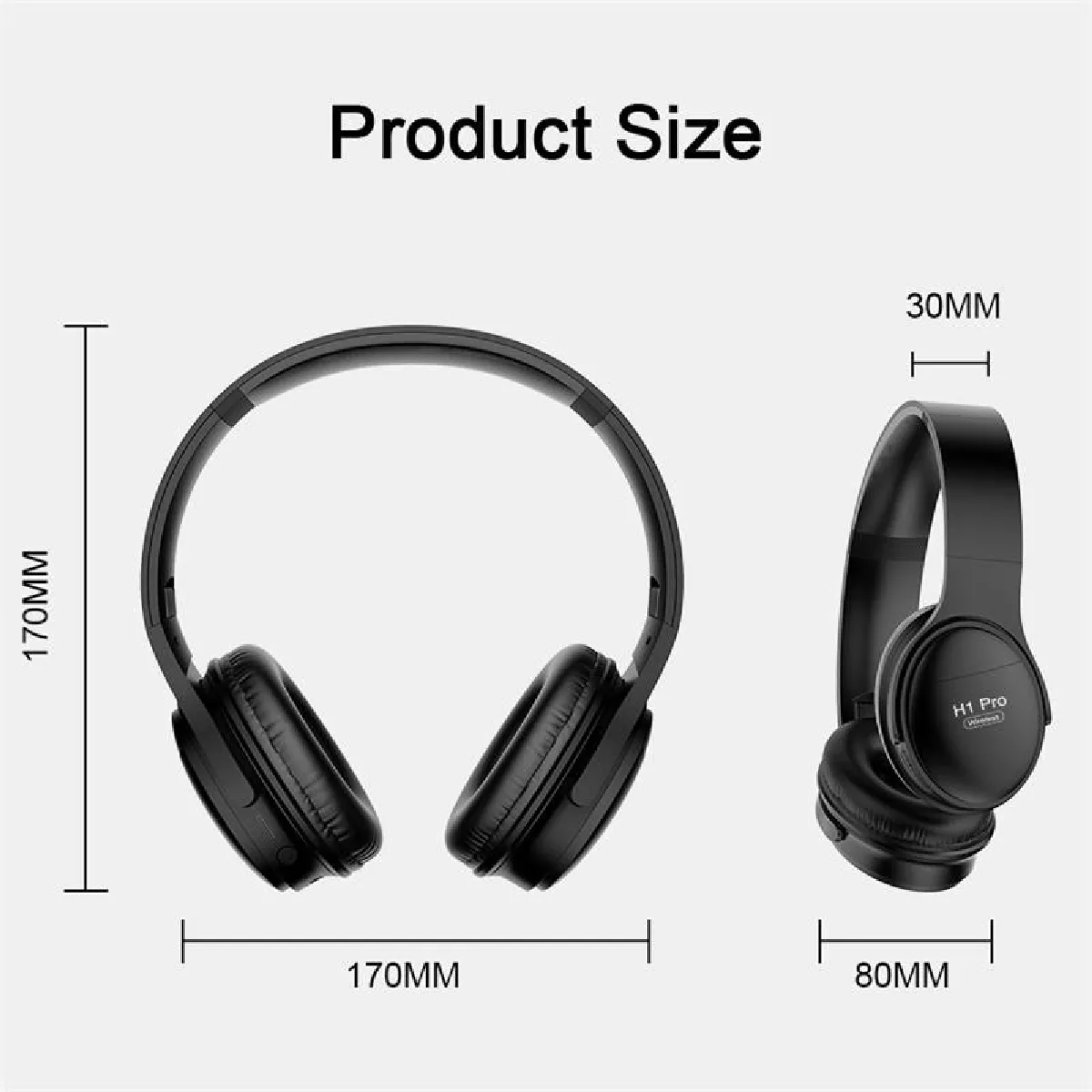 Universal Casque Bluetooth V5.0 Noir