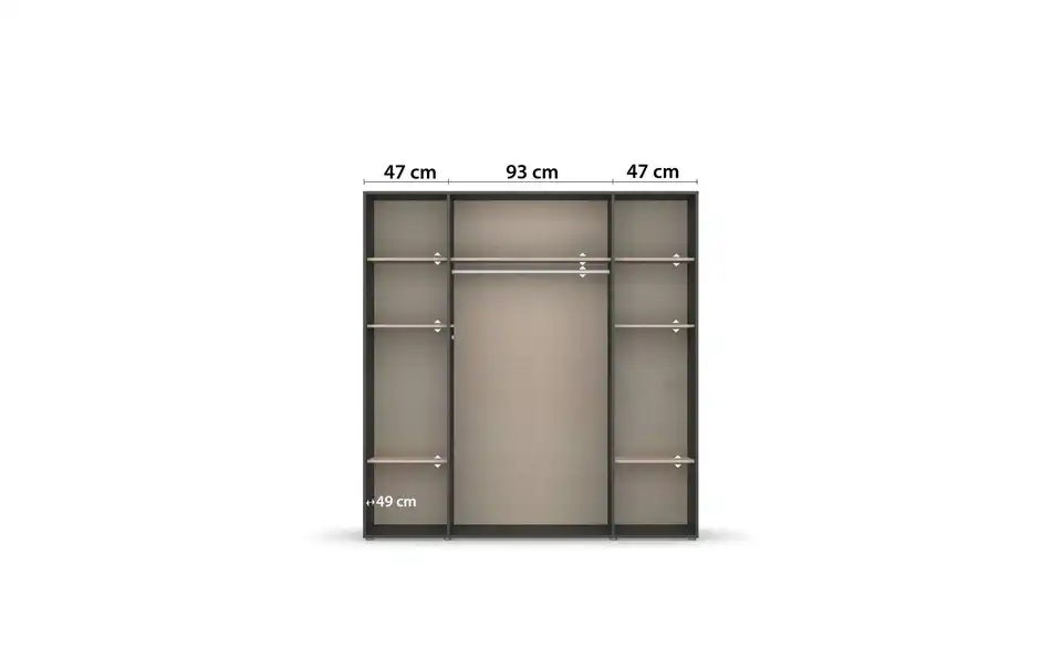 Drehtürenschrank ohne Absetzung 187 cm 4 Stück