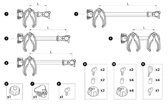 Thule Acu Tight Knebel ohne Schloss für Fahrradträger M8 - Thule Ersatzteilnummer 1500052738