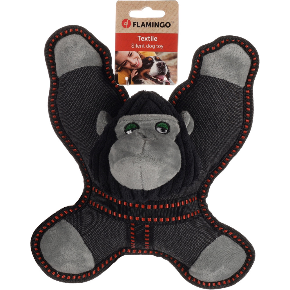 Jouet gorille gris 25 x 21.5 x 15 cm pour chien