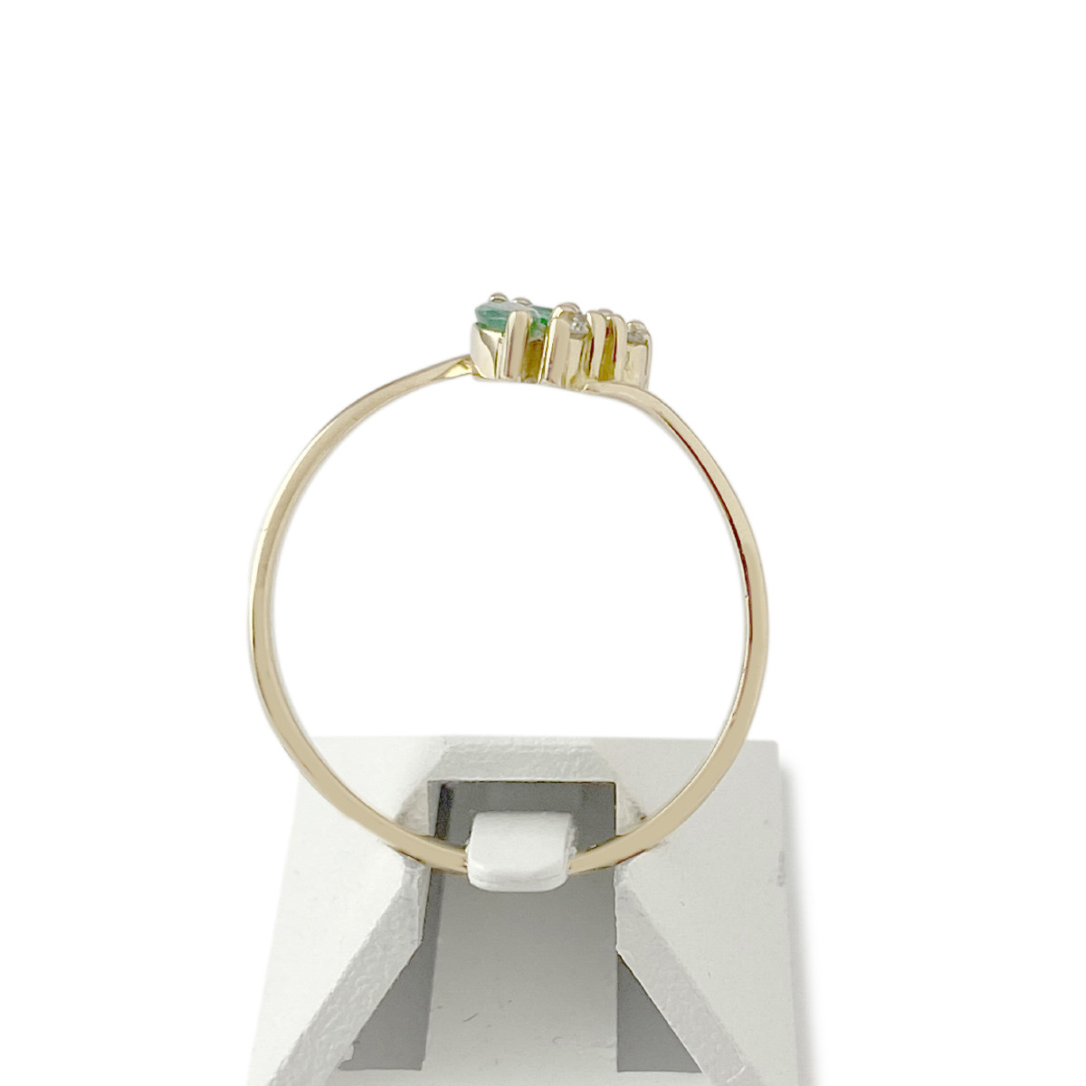 Bague d'occasion or 750 jaune émeraudes diamants