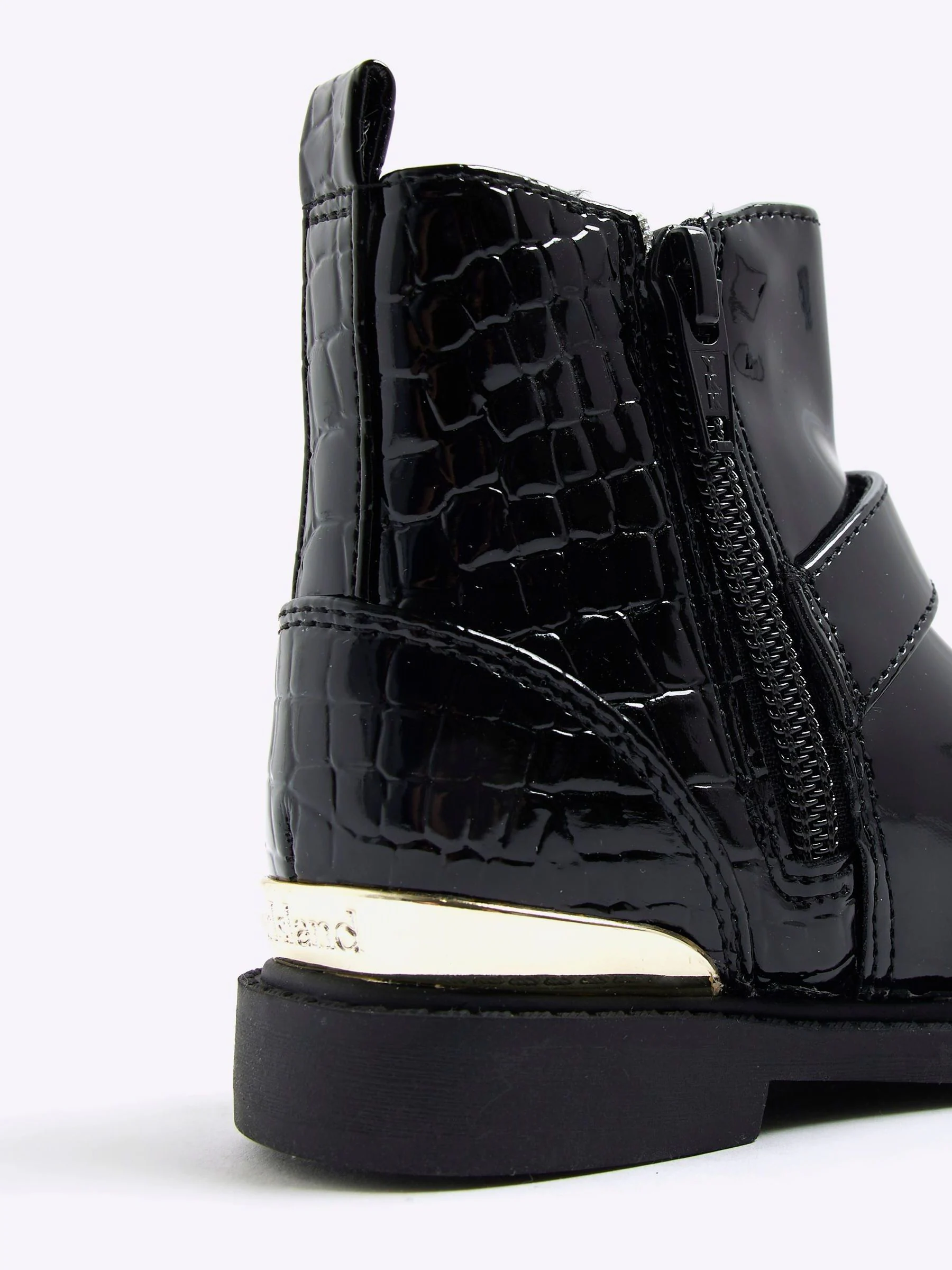 River Island Patent Heart Bow Chelsea Boots