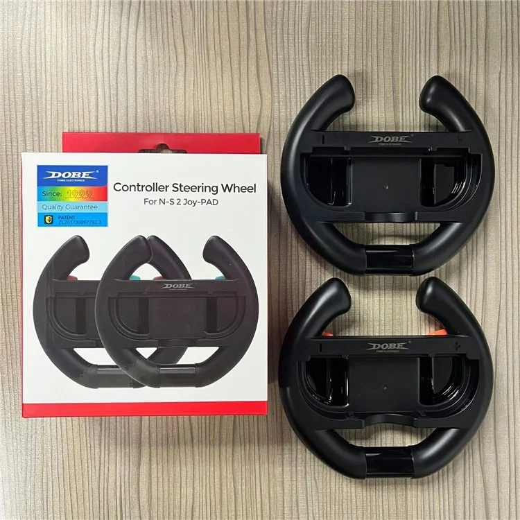 (2er Set) Rennlenkrad Gamepad Joycon Halterung Controller Griff Kompatibel für Nintendo Switch 2 / Joy-Con Controller - Schwarz