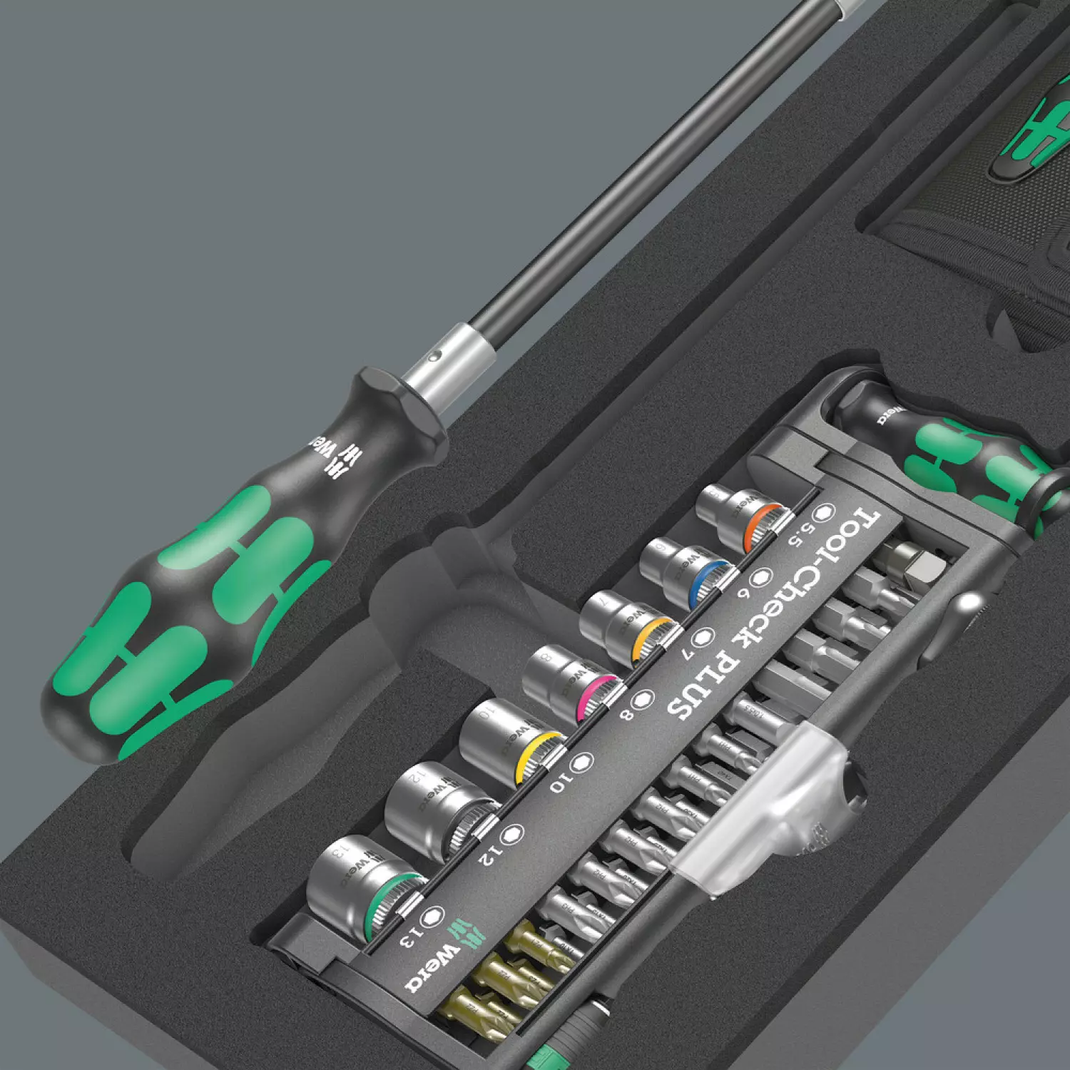Wera 05150150001 9750 57-delige Kraftform Kompakt en Tool-Check PLUS set in schuimstof inleg