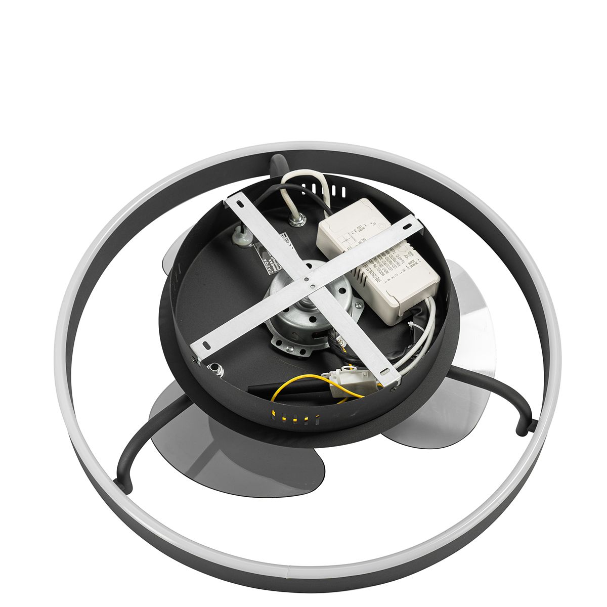 Plafondventilator zwart 50cm incl. LED dimbaar met afstandsbediening - Maddy