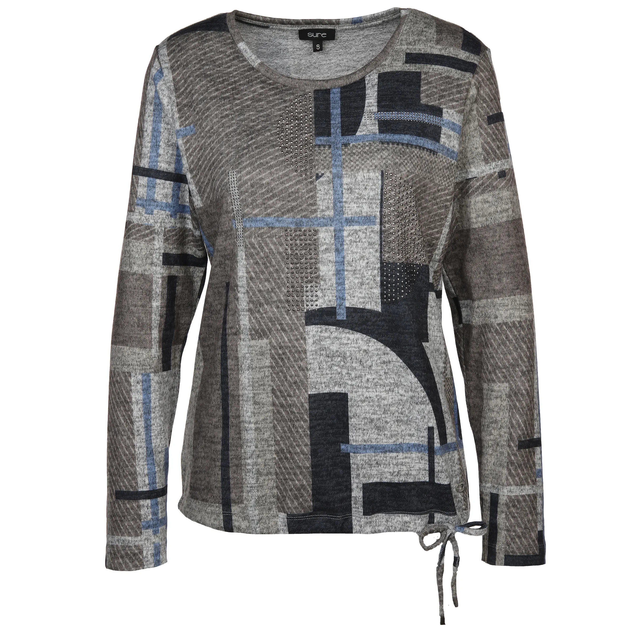 Damen Flauschshirt mit Glitzernieten