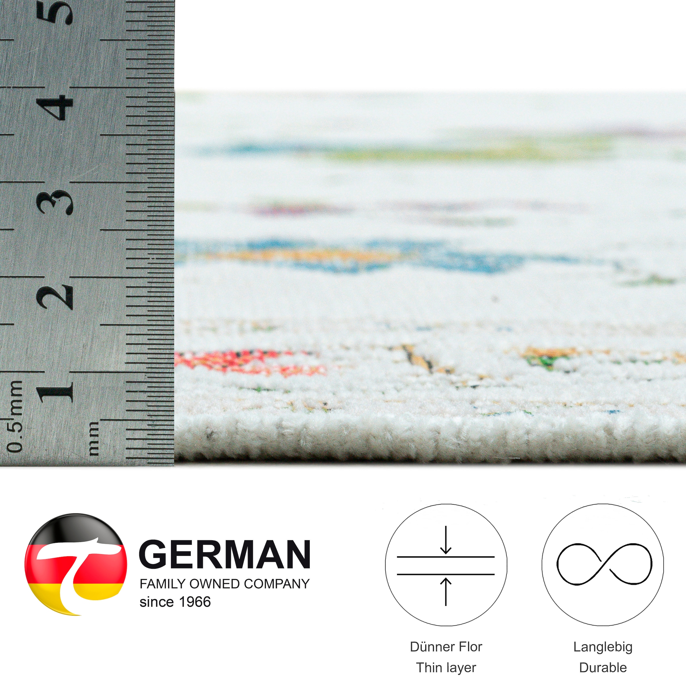 THEKO Bettumrandung »Flomi Sagrini« Höhe 3 mm 3 Stk. tlg. Läufer-Set, Flachgewebe, gewebt, Pastell-Farben, Blumen Design