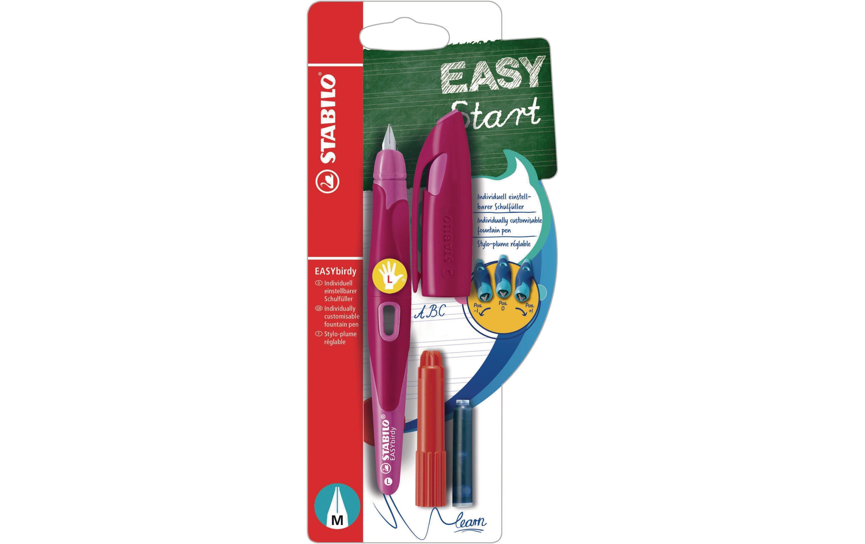 Füllfederhalter Easybirdy Medium (M), Linkshänder, PinkErgonomischer Schulfüller