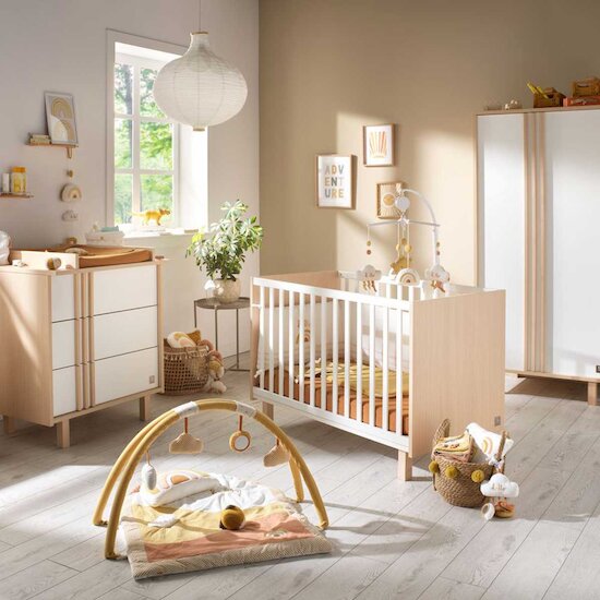 Nature Lit Bébé   Chêne Velours - blanc        60 x 120 cm   de               Sauthon Baby's Sweet Home