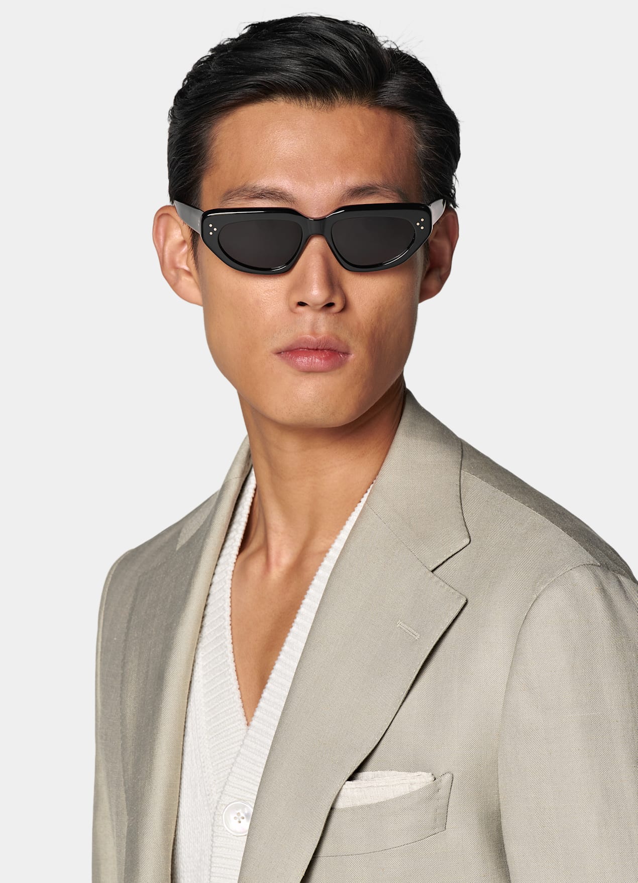 Blazer Roma coupe Relaxed vert clair à chevrons