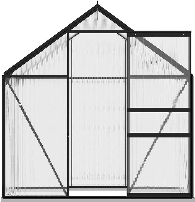 Tuinkas - Antraciet - Transparant - Aluminium - Ruimte voor Planten