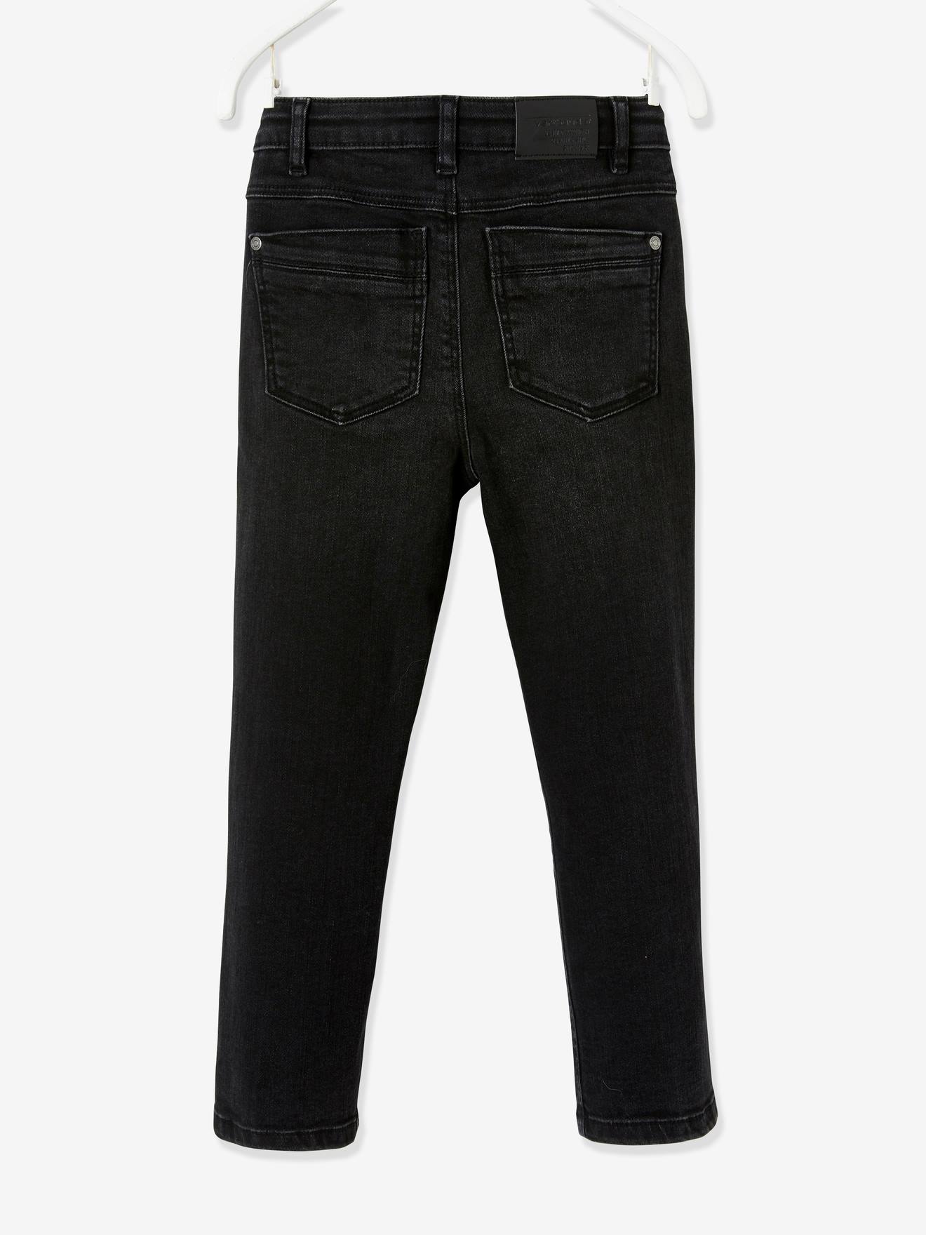 Calça jeans folgada e de cintura baixa para meninos, em denim cinza.