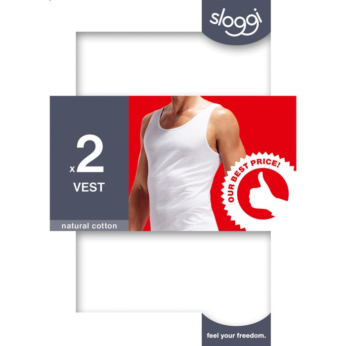 sloggi-2-pack onderhemden voor heren