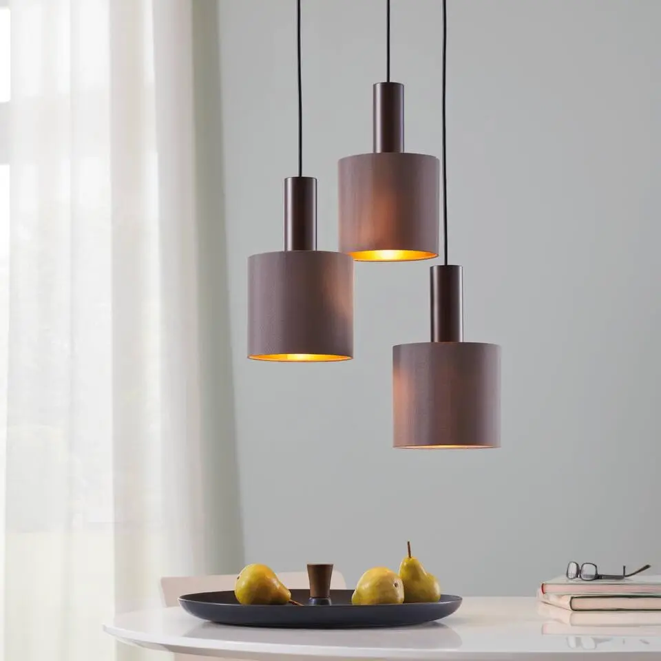 EGLOConcessa1Hanglamp-E27-Ø42cm-Donkerbruin/Cappucino/Goud