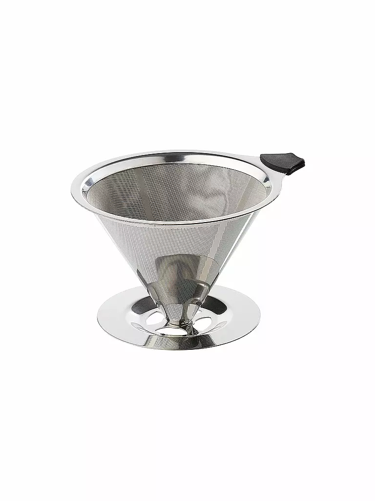 CILIO Dauerfilter für Kaffee mit Standfuß EDELSTAHL Gr.4 silber