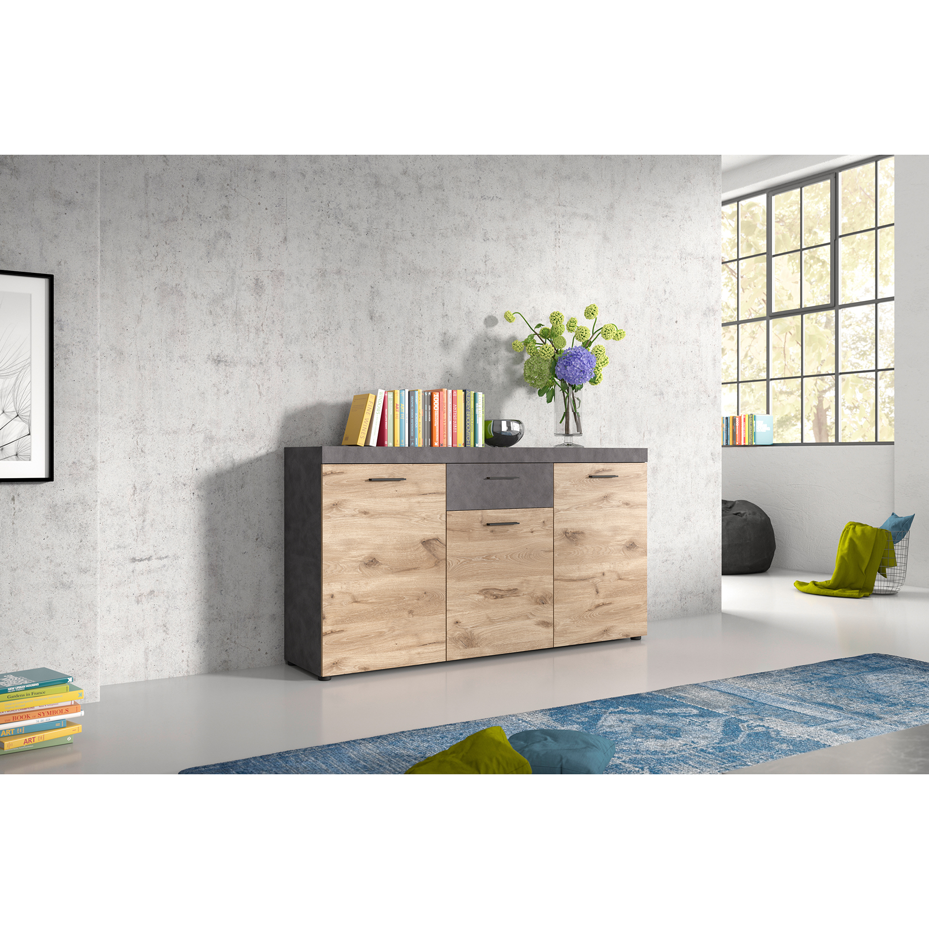 Sideboard SWIFT - Matera - Nox Oak - 160 cm breit