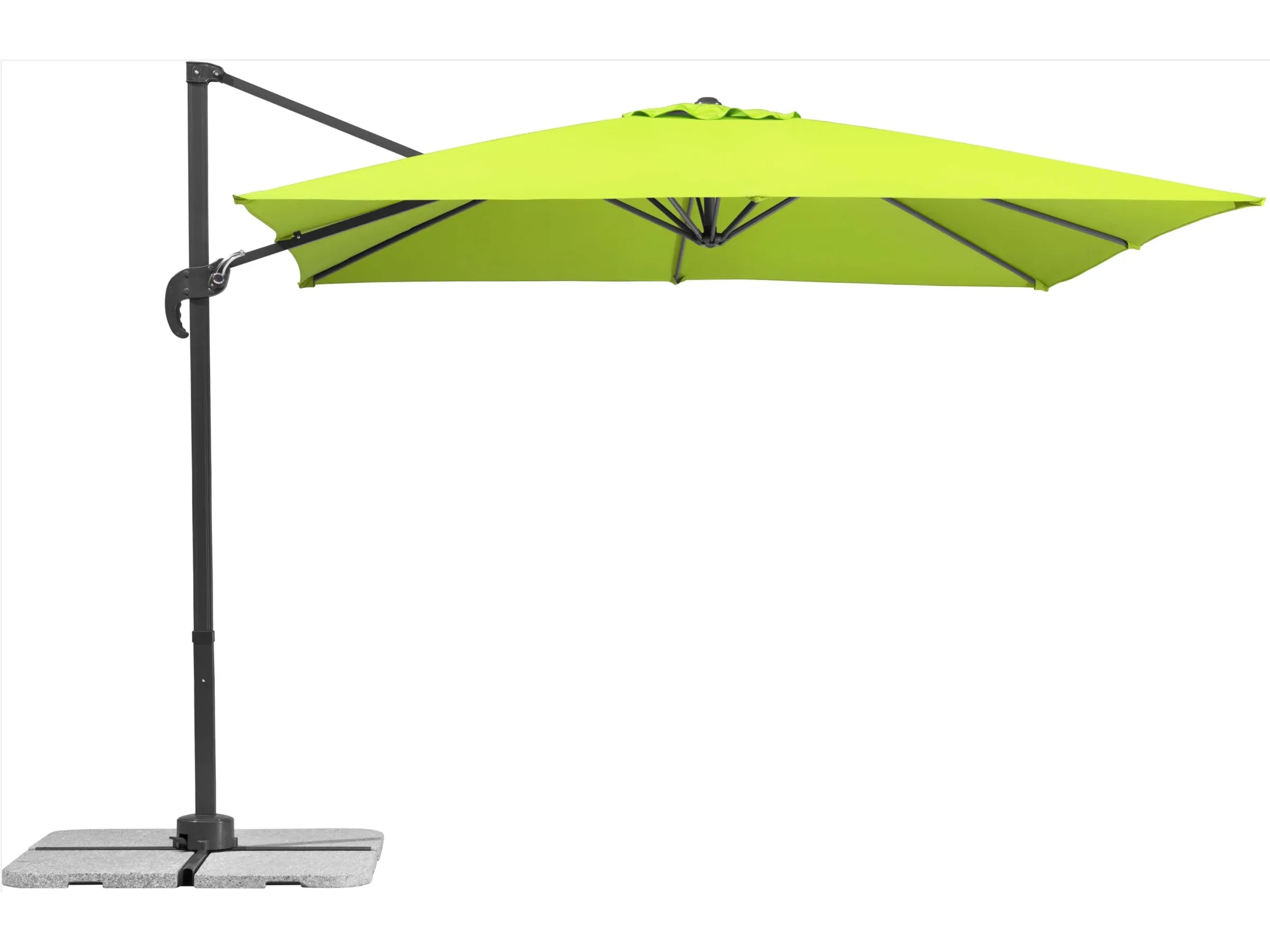 Schneider Ampelschirm Rhodos Junior 270 cm x 270 cm Apfelgrün mit Kurbelmechanik