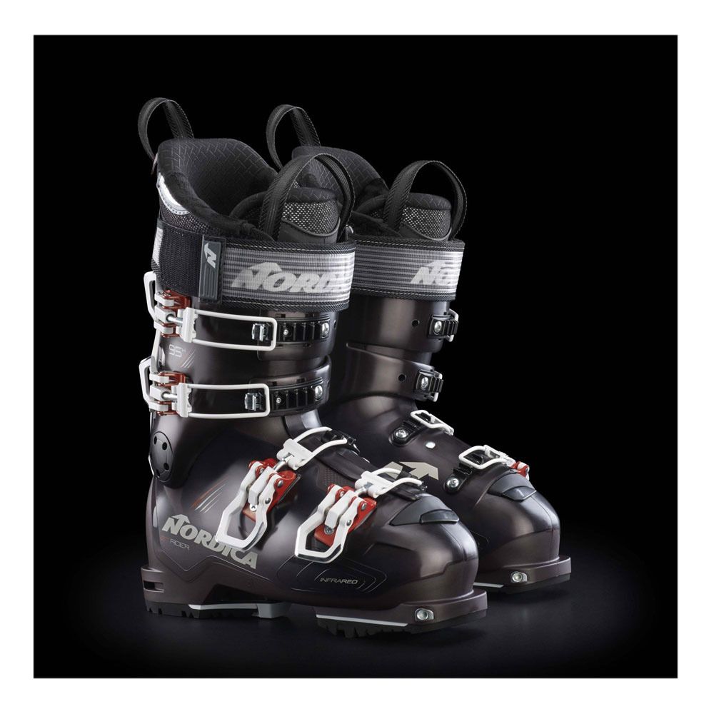 Nordica STRIDER 95 DYN - Chaussures ski freerando Femme noir/ivory/paprika