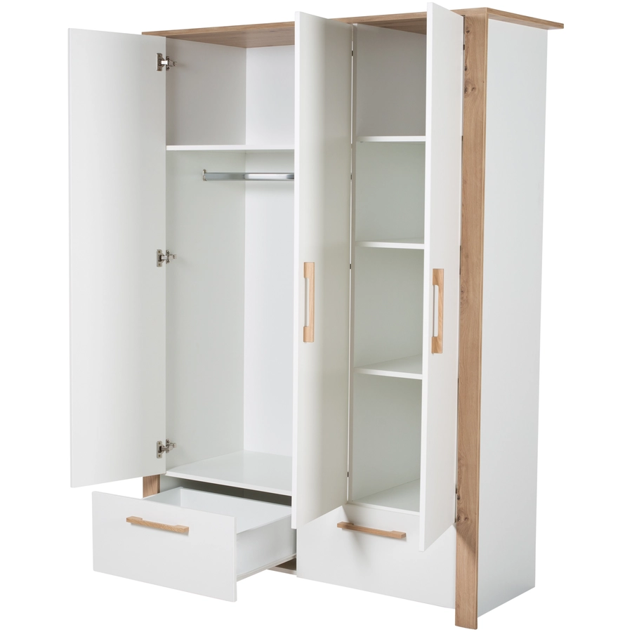 kindsgard Kleiderschrank hemme 3-türig weißEiche