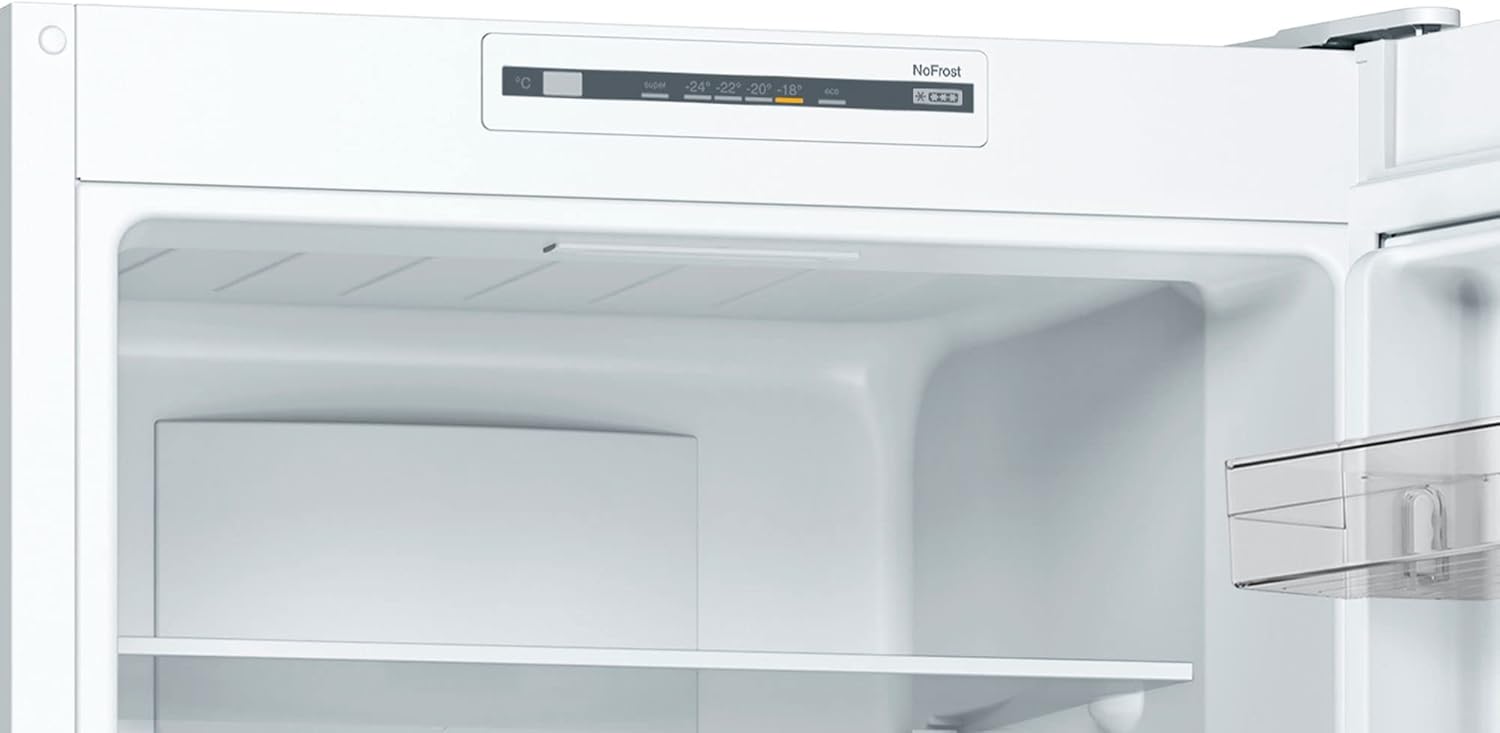 Bosch KGN33NWEB Serie 2 Kühl-Gefrier-Kombination, 176 x 60 cm, 192 L Kühlen & 87 L Gefrieren, NoFrost nie wieder abtauen, LED-Beleuchtung gleichmäßige Ausleuchtung