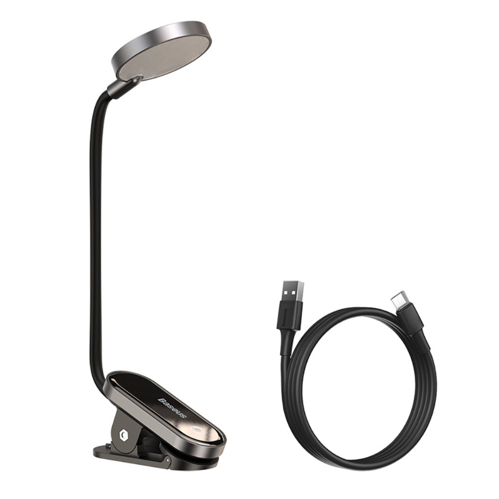 (5V/3W) 29cm Flexible Mini Clip LED Lese Lampe mit Touch Control (Akku 350mAh) - Schwarz