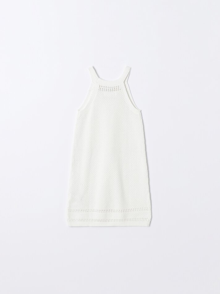 Vestido de crochê - Branco-creme