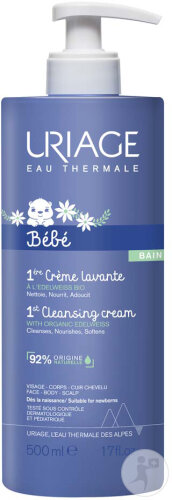 Uriage Bébé 1ère Crème Lavante Mousse Sans Savon Flacon-Pompe 500ml