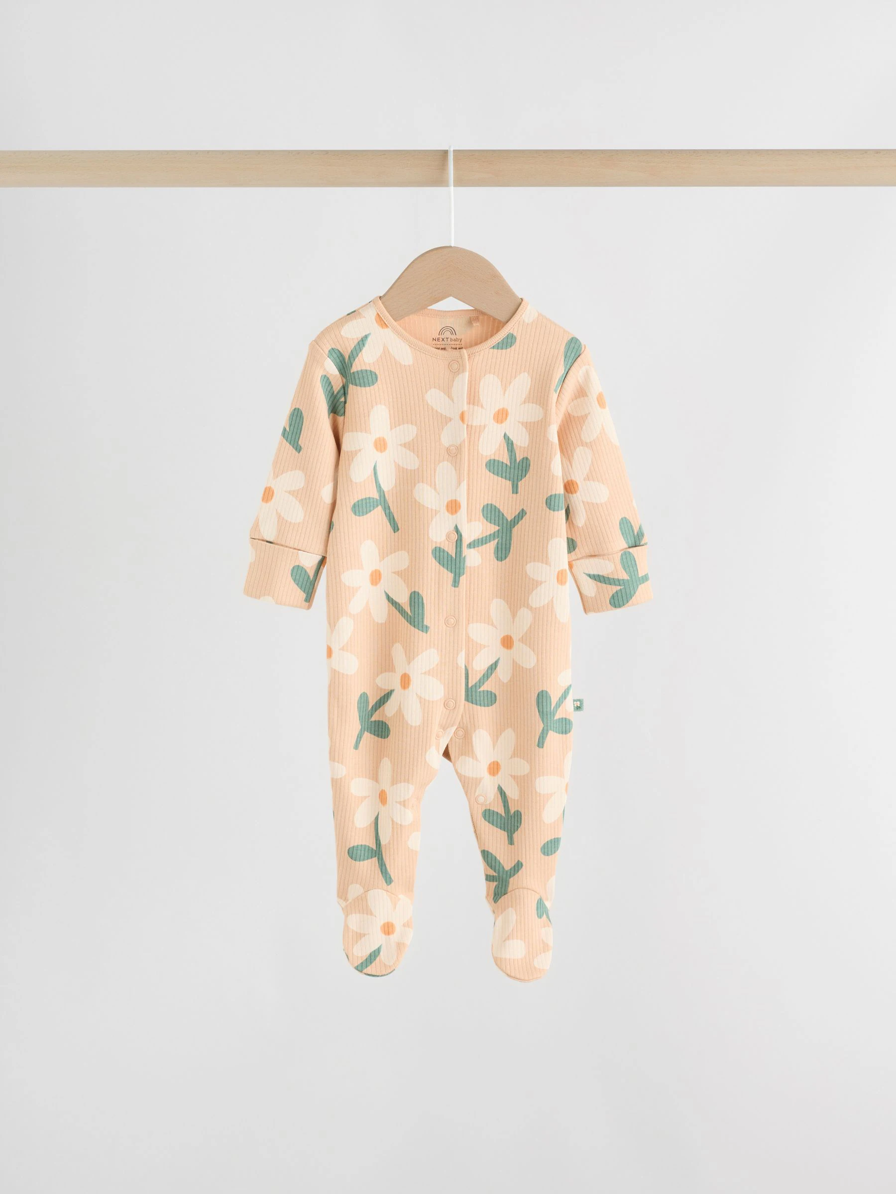 Saliegroen gebloemd - Verpakking van 5 babypyjama's (0 mnd-2 jr)