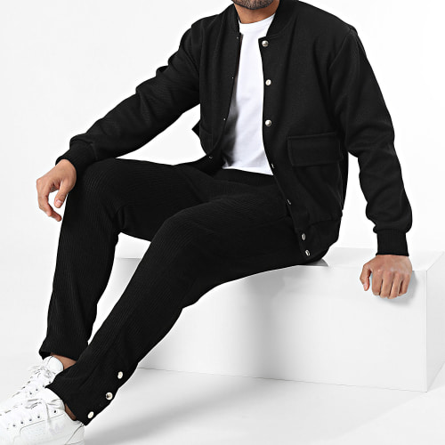 Ensemble Veste Bomber Et Pantalon Noir