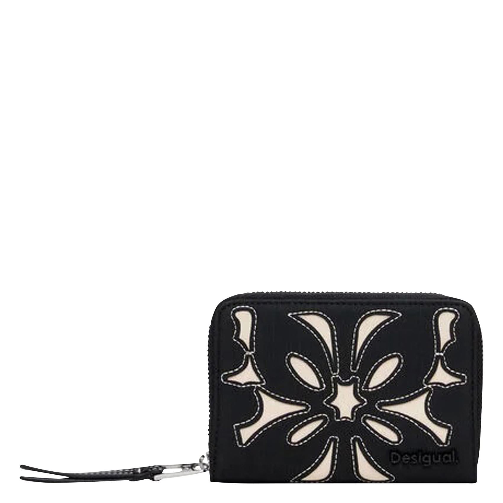 Portefeuille à motif floral | Noir