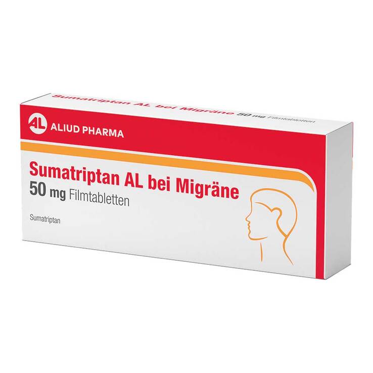 Sumatriptan AL bei Migräne 50 mg Filmtabletten, 2 St