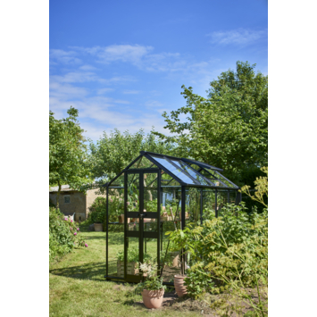 Tuinkas Royal Well Birdlip 48 zwart gecoat met 3mm veiliheidsglas