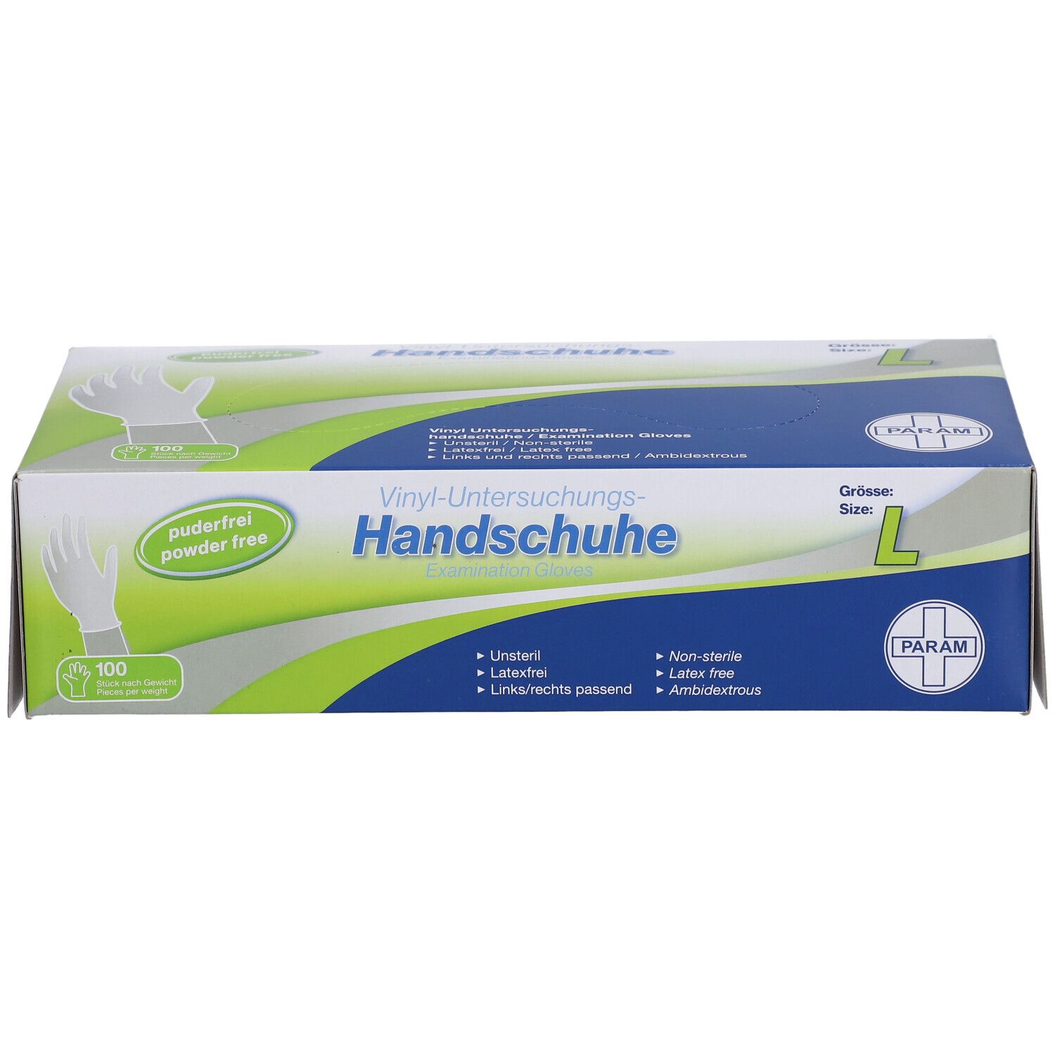 PARAM Einmalhandschuhe Vinyl Größe L puderfrei