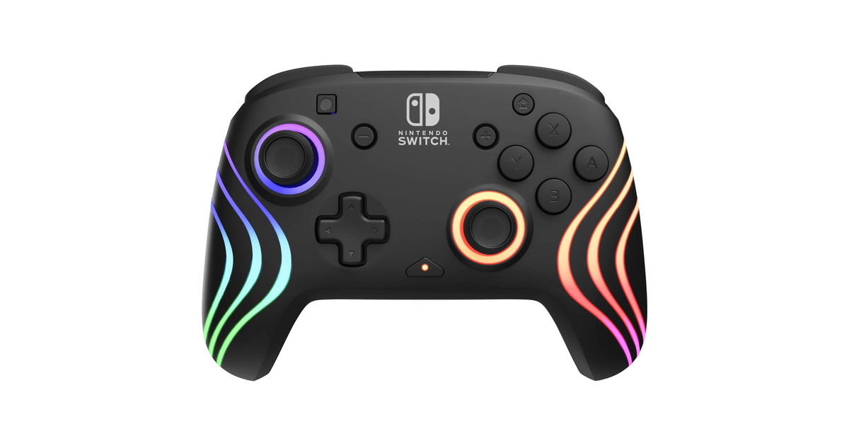 PDPNintendo Switch Black Afterglow Wave Wireless Controller With Motion  (Zwart, Nintendo Switch, Nintendo Switch- OLED model, Nintendo Switch lite)