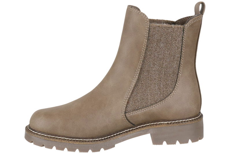 TAMARIS ANKELSTØVLE I TAUPE PU
