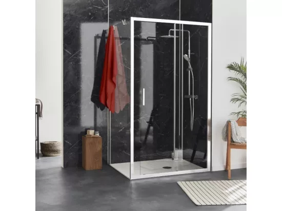 Paroi de douche JACOB DELAFON L'ingénieuse porte coulissante, installation angle 120 x 90
