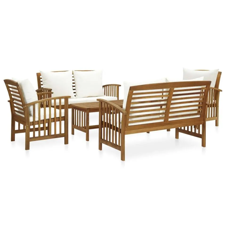 vidaXL - Loungeset - Wit - Hout