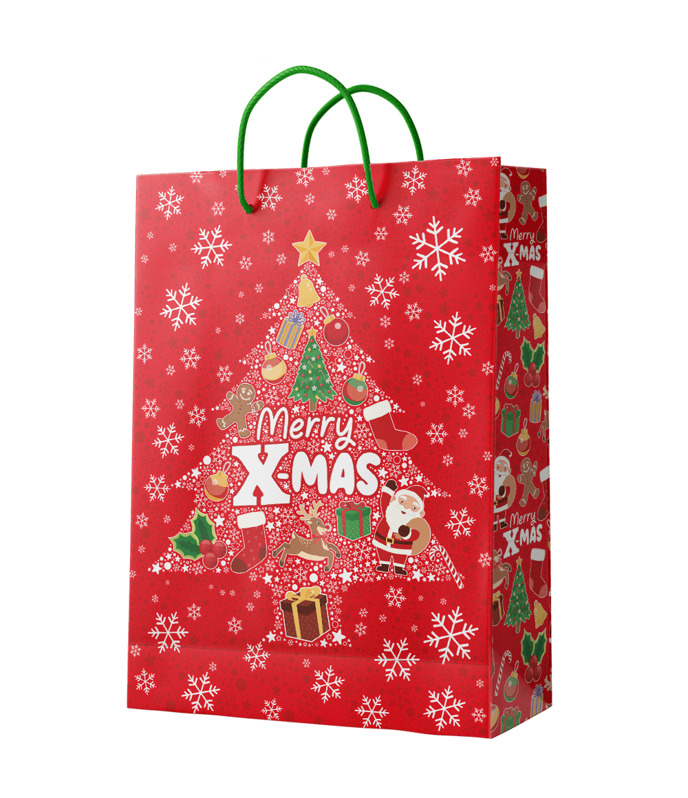 Kerst Cadeautasje Rood Kerstfiguren Xl 71cm