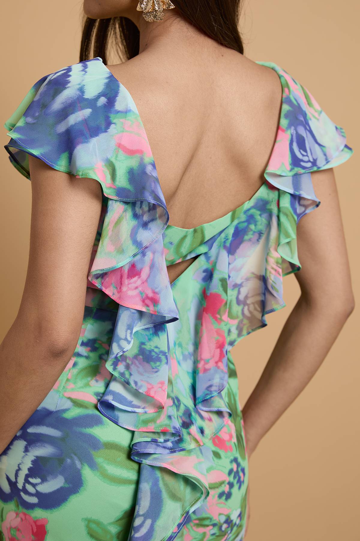 Oasis Robe Maxi Cascade À Imprimé Floral Orchidée Petite