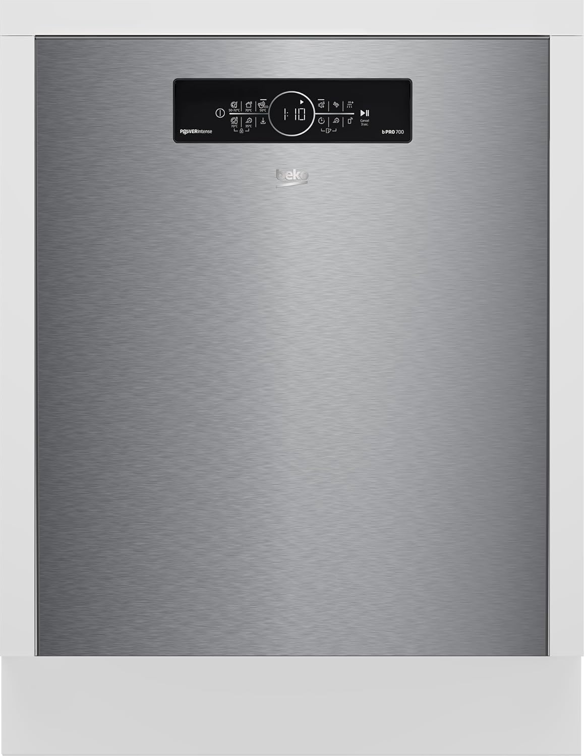 Beko BDDN36561XP Geschirrspüler 60 cm, unterfähig, für 15 Maßgedecke, 5 Programme, 6 Zusatzfunktionen, 3 Spülebenen, PowerIntense, SilentWash, SelfDry, Programm für halbe Beladung, edelstahl