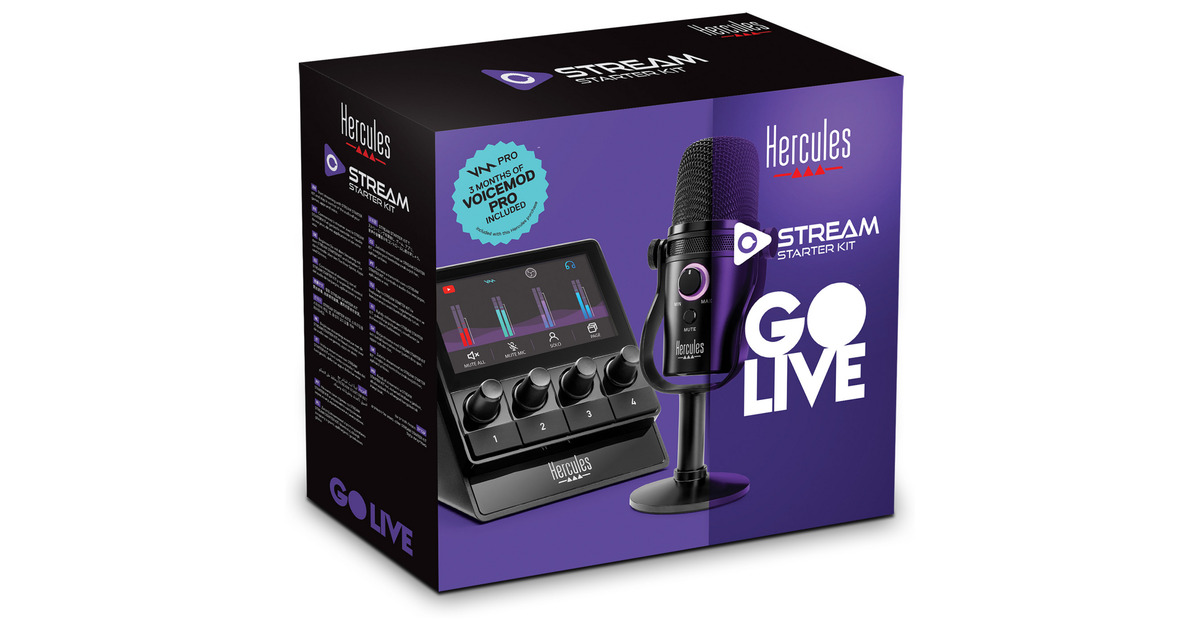 HerculesStream Starter Kit mengpaneel  (Zwart, Stream 100 + HUD-600)