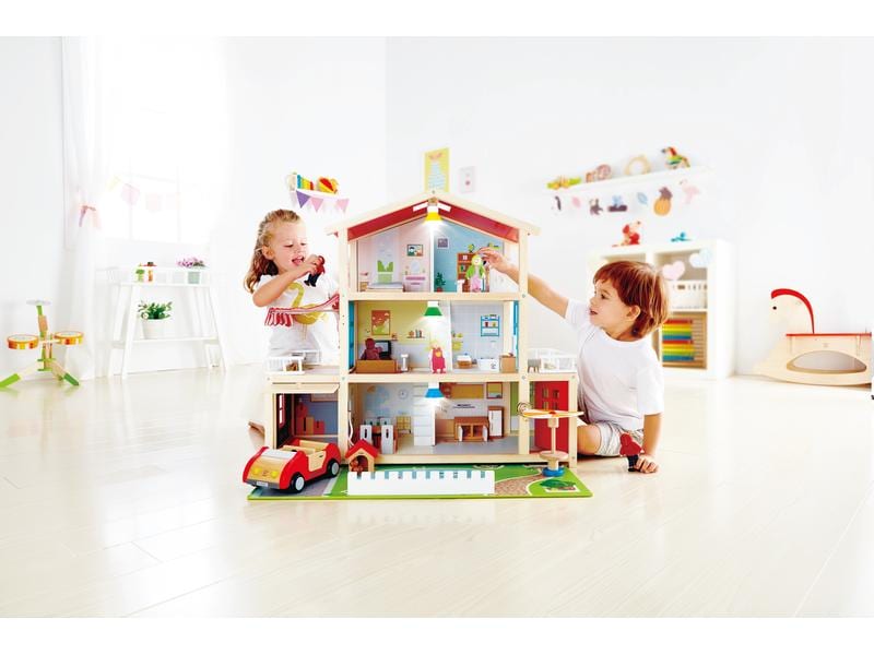 Hape Puppen-Villa Realistisches und robustes Puppenhaus