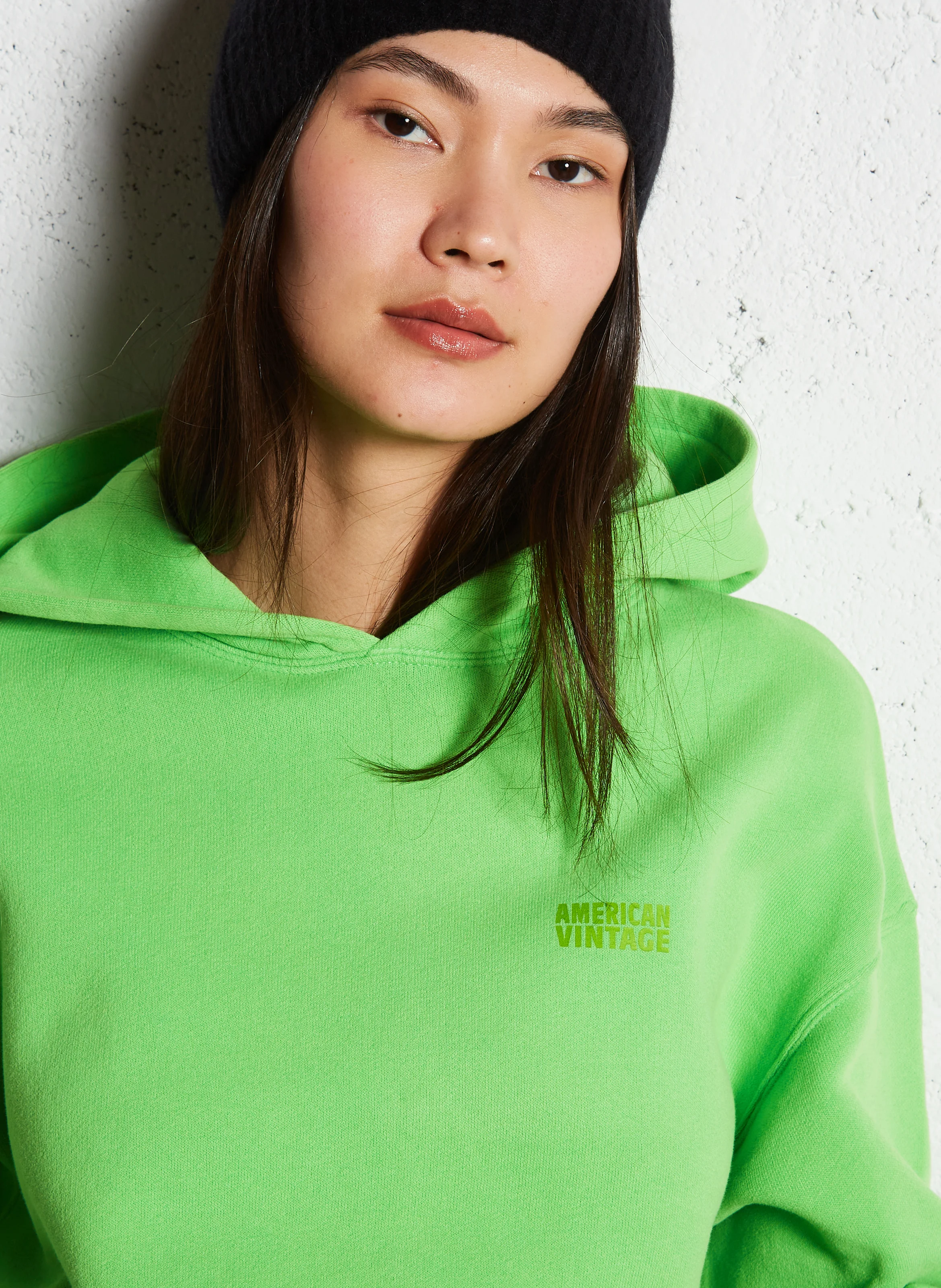 IZUBIRD - Sweat ample molletonné à capuche en coton | Vert